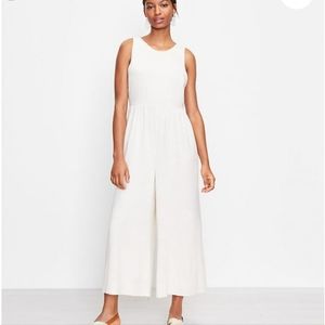 LOFT Womens Swim & Beach | Beach V-Back Jumpsuit Whipped Buttercream Size M